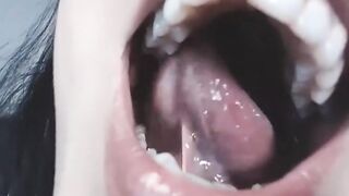 Close up point of view Cum on my Gorgeous Lips