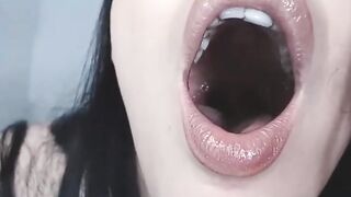 Close up point of view Cum on my Gorgeous Lips