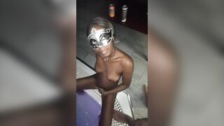 African Hole Broken by Huge Penis Deep Throat and Drink at