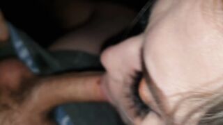 Married Tinder Skank Blowing Penis on first Date into the