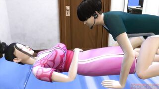 Son Fucking Japanese Cougar After She Lay Down On His