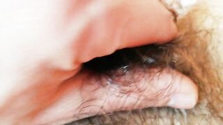 Bushy twat fucking and creampie close up amateur lovers long