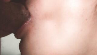 Slow motion. Close up fellatio from teens. Oral jizzed