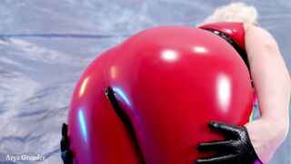 Beauty RUBBER Showing Off, Bondage Incredible Movie. Gf Arya Grander into