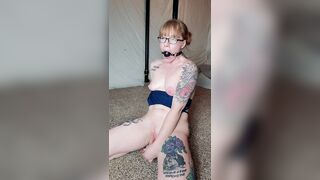 Red Haired mom Takes a Huge Vibrator and Gag Ball- SugarRedxo-