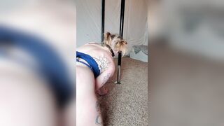 Red Haired mom Takes a Huge Vibrator and Gag Ball- SugarRedxo-