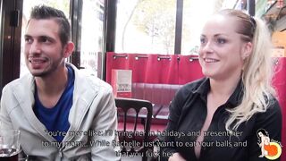 Slutty Rachelle meets 1 of her fans, then some men