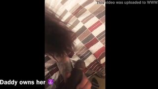 Tatted women Gets facefucked by master big black cock