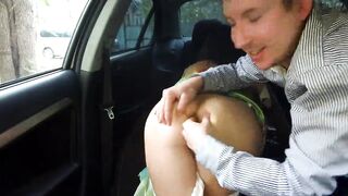 Deep Throat inside taxi Russian MILF woman's reaction to harassment (Alina