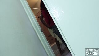 SHAUNDAM THROAT FUCKS BJ MASTER INTO THE HALLWAY AND SLIDES