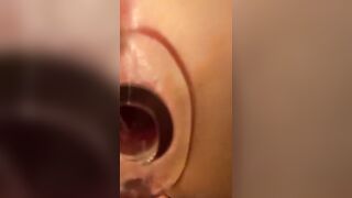 Taking a Load inside my Plugged and Gaped Booty
