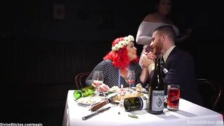 Fat femdoms pegging submissive man