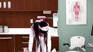 Assfucked Italian milf Nurse Drinks Patient's Cum while Examining him