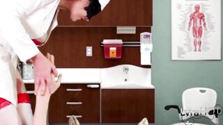 Assfucked Italian milf Nurse Drinks Patient's Cum while Examining him