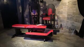 Female Domination Gf Plays with Chastity Caged Sub, Humiliated having Butt