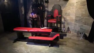 Female Domination Gf Plays with Chastity Caged Sub, Humiliated having Butt