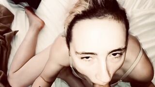 pov Facial Beautiful Bombshell College sluts Sucking Off my Cock Big
