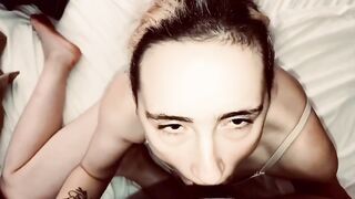 pov Facial Beautiful Bombshell College sluts Sucking Off my Cock Big