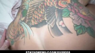 Lusty Stepson Tricks Inked Cougar Lillith Morningstar And Fucks Her