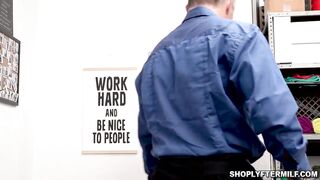 Perverted officer makes a deal of fucking this shoplifter mom