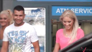 Quickie with super sexy Hottie blondie inside vehicle
