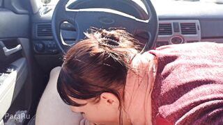 Sister give Bj to Brother inside Vehicle on Street during